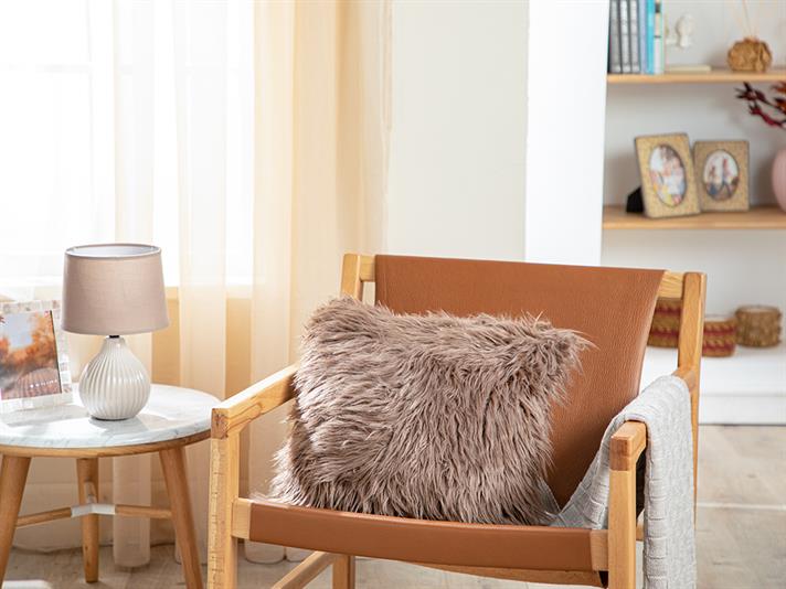 Față de pernă decorativă, Jade, acril, 45x45 cm, maro