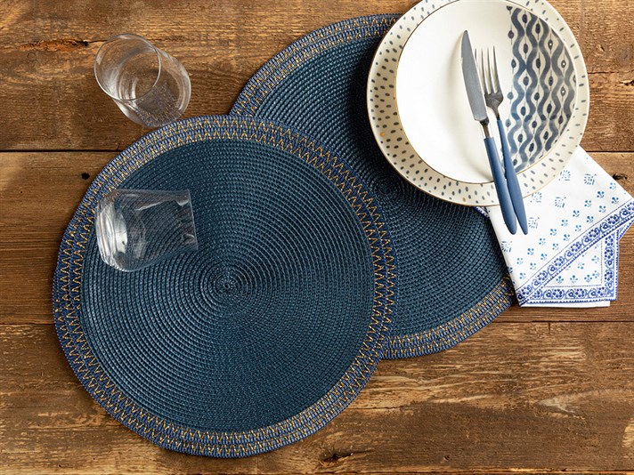 Jaspe PP 2 Set Place Mat 38 cm Dark Blue