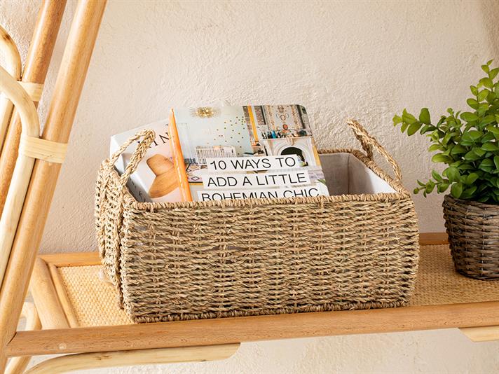 Jeanne Coș , 36*26*16 Cm, Albastru-Beige