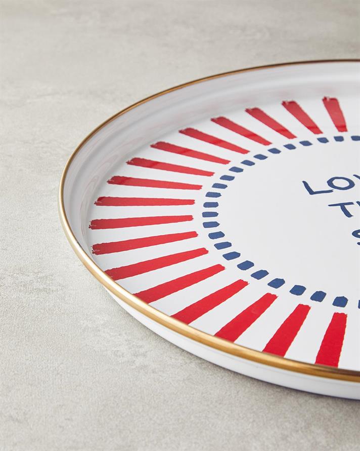 Jolly Colour Email Tavă 31 cm Roșu - Alb