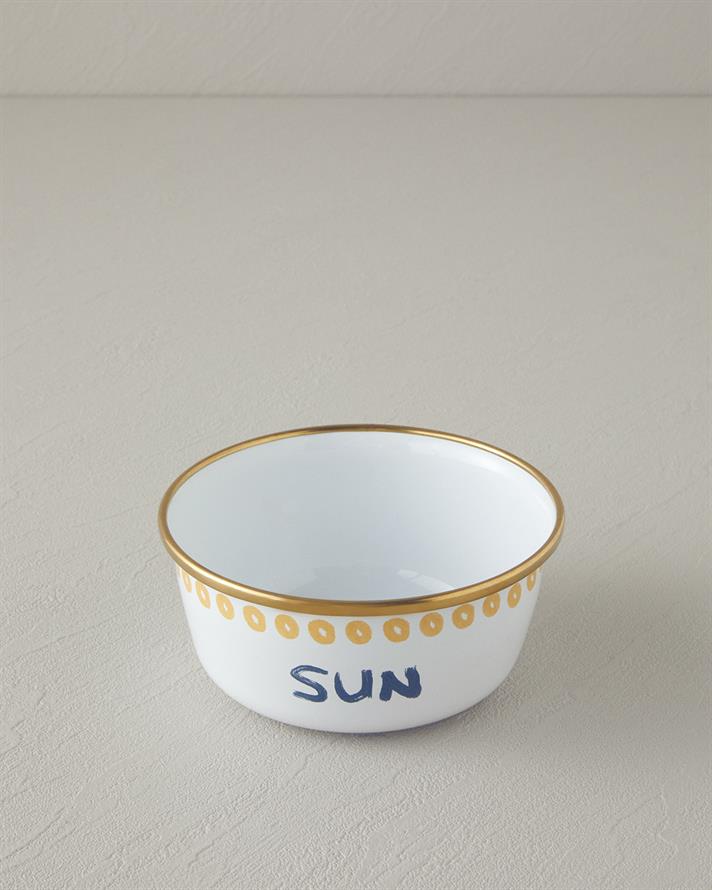 Bol, Jolly Sand, email, 12 cm, bleu-alb