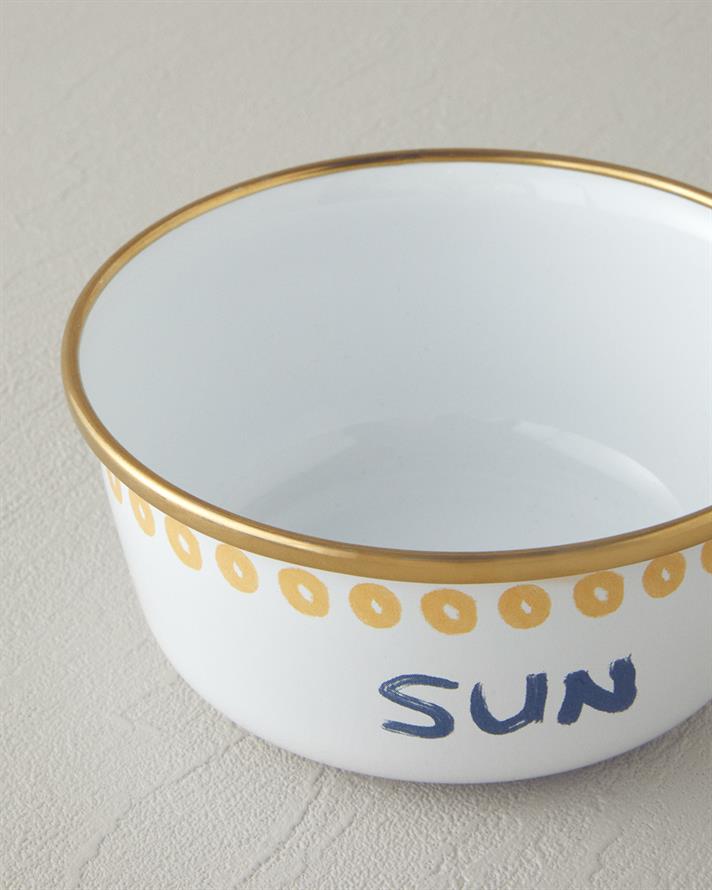 Bol, Jolly Sand, email, 12 cm, bleu-alb