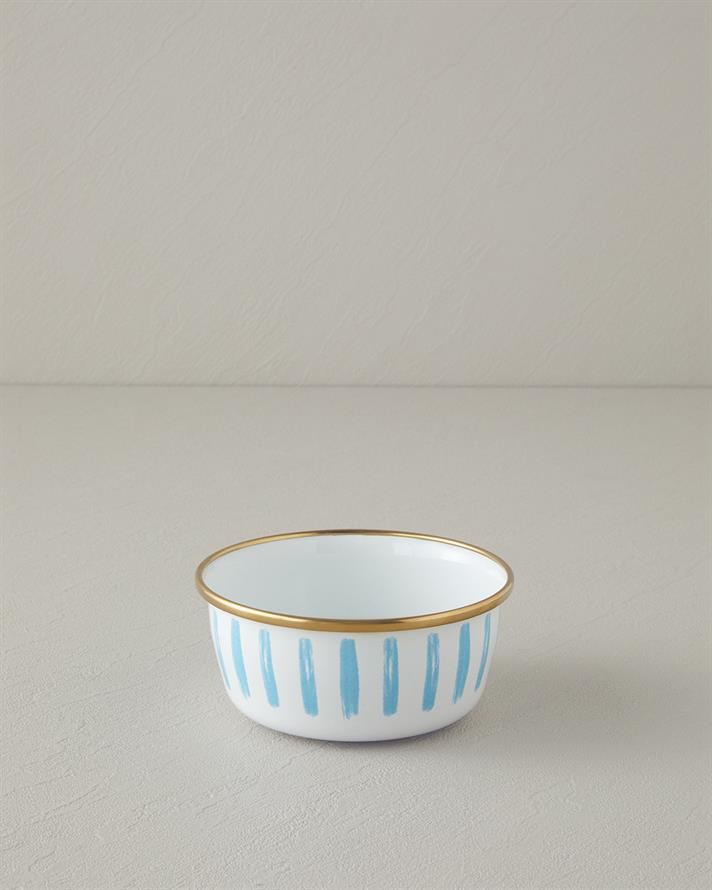 Bol, Jolly Sea, email, 12 cm, alb - albastru