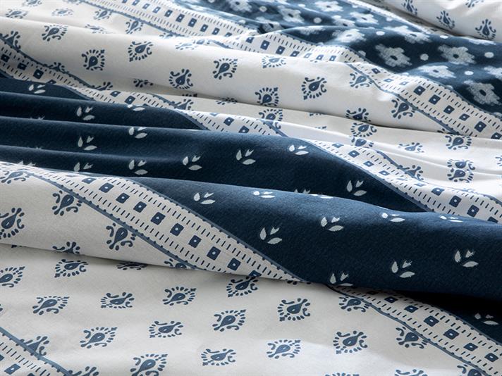 Joyous Patches Set De Lenjerıe De Pat Super Rege, Din Bumbac, 260*220 Cm, Indigo