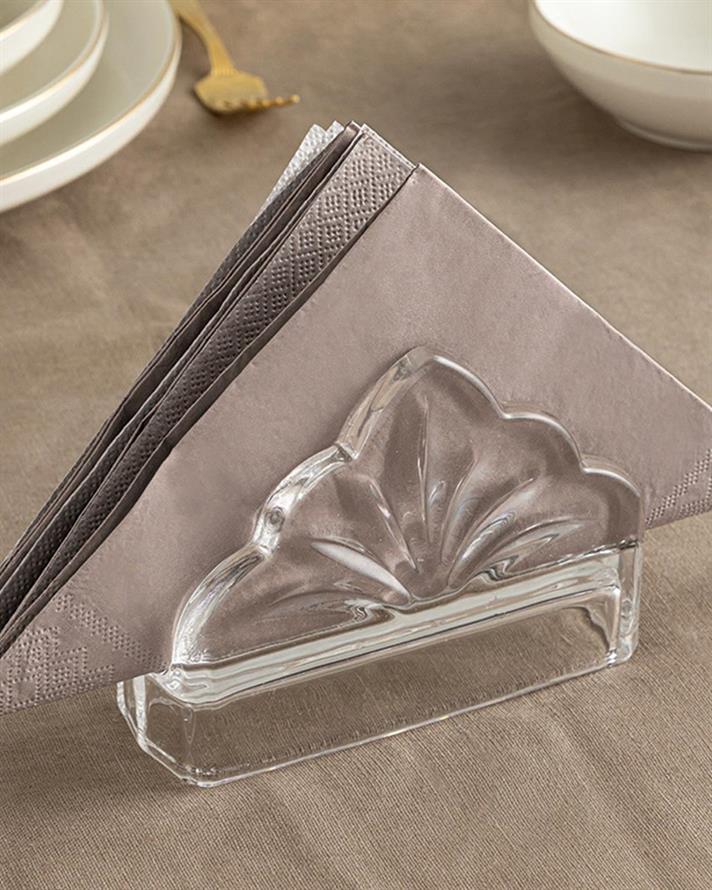 Judie Glass Napkin Holder 13x9 cm Transparent