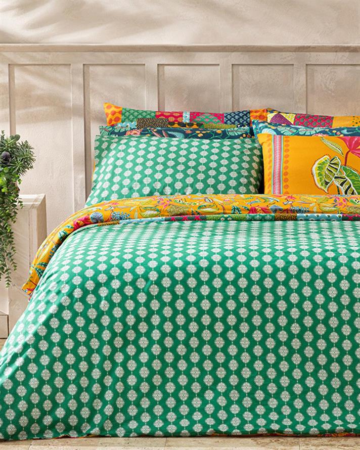 Jungle Life Cu Bumbac King Size Set Lenjerie De Pat 240x220 cm Galben Închis