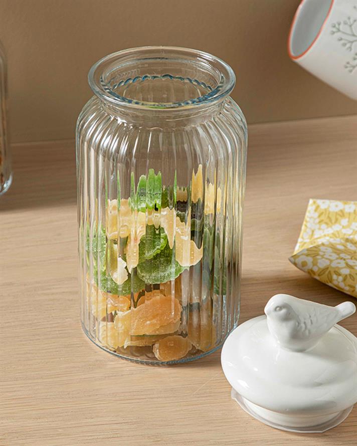 Karina Glass Depozitare Borcan 1200 Ml Alb