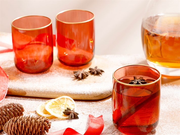 Karla Glass 3 pcs Glass 270 ml Red