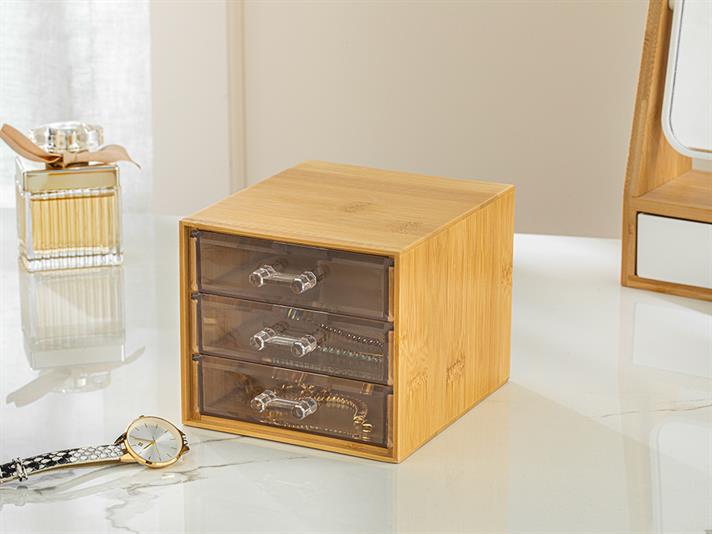 Katelyn Bamboo 3-Tier Organizer 12x13,5x11cm Natural
