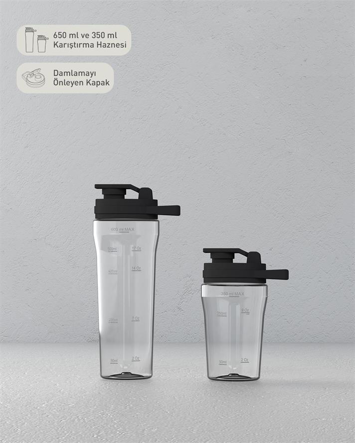 KBL 3001 Shake Away Cu Patru Cuțite Blender Personal 600 ml Negru-Crom