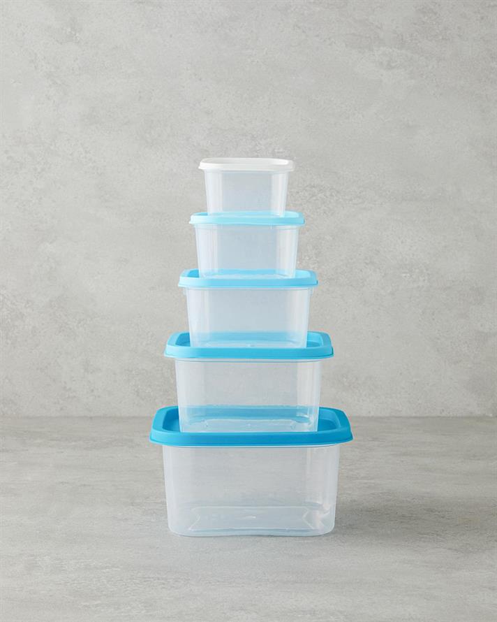 Set 5 caserole, Keep Me, plastic, 16 cm, albastru