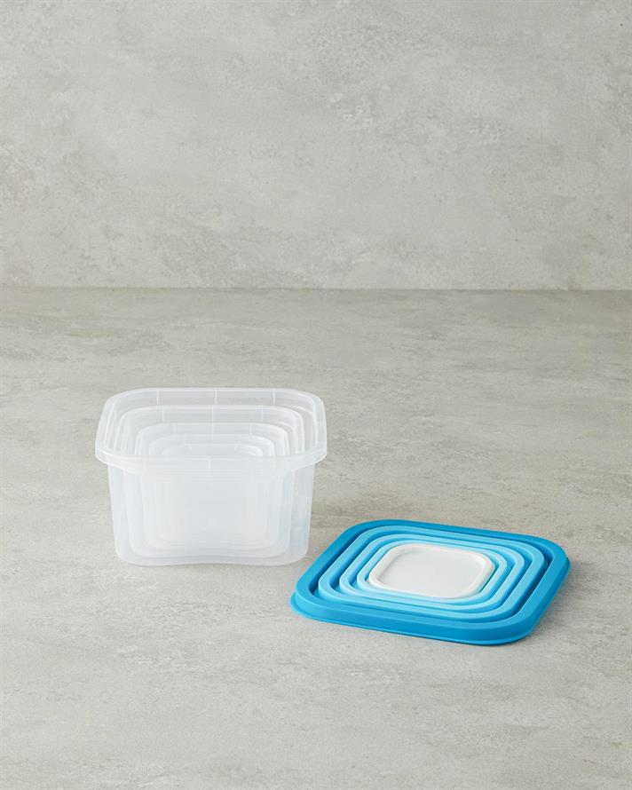 Set 5 caserole, Keep Me, plastic, 16 cm, albastru