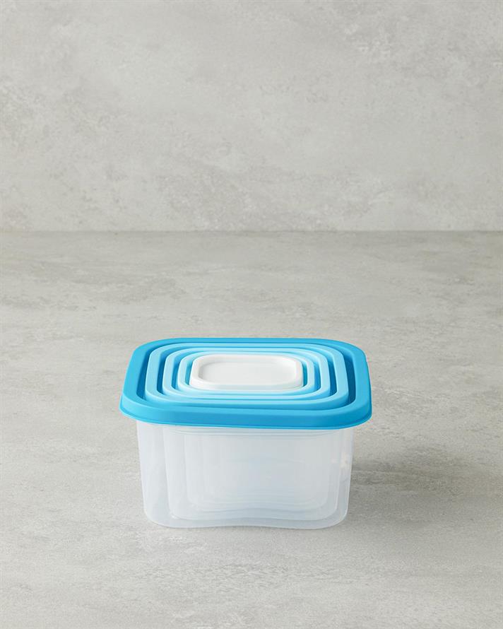 Set 5 caserole, Keep Me, plastic, 16 cm, albastru