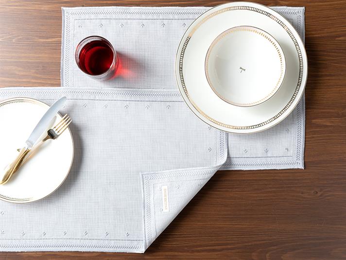 Kimmy Polyestere 2 Set Place Mat 47x30 cm Gray
