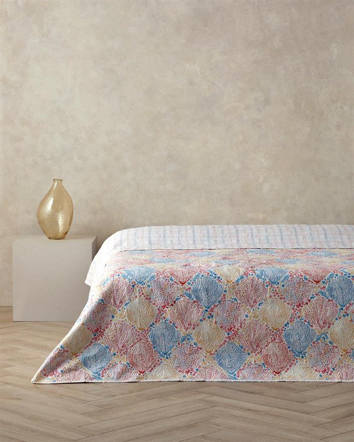 Cuvertura pat reversibila, King Size, Coastal Treasures, poliester, 240x220 cm, multicolor