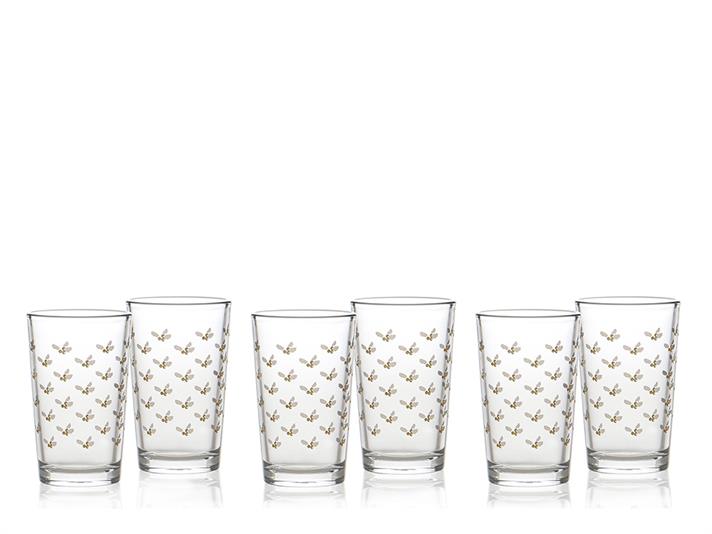 Kokina Glass 6 Set Served with Coffee Water Glass 100 ml Gold