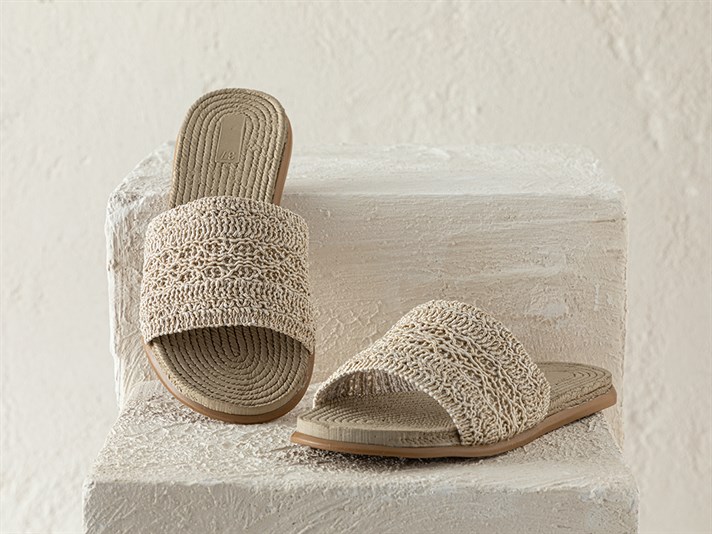 Lace Straw Sandale Damă, 39, Gri Deschis