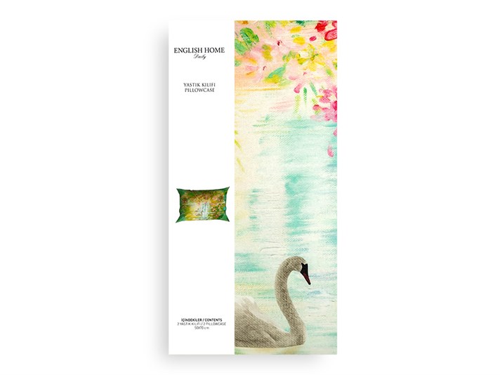 Lacul Swan Cottony Set 2  FAȚĂ DE PERNĂ 50x70 cm Seledon,