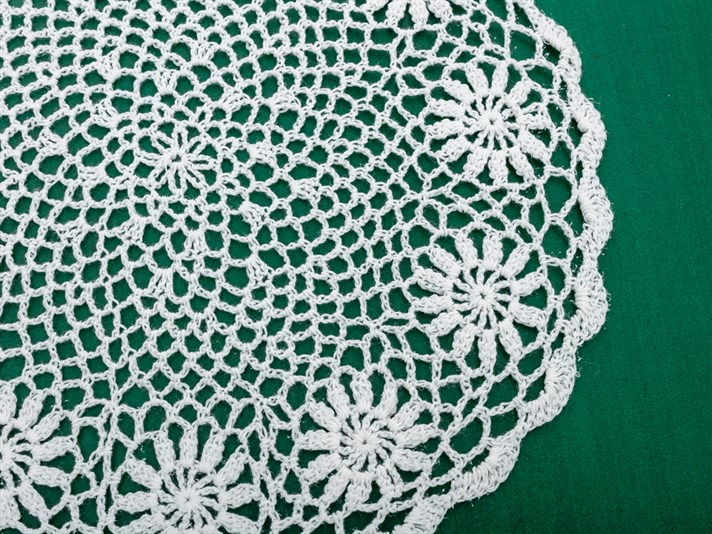 Lady Croșetat Rotund Placemat Masă 35 cm Alb