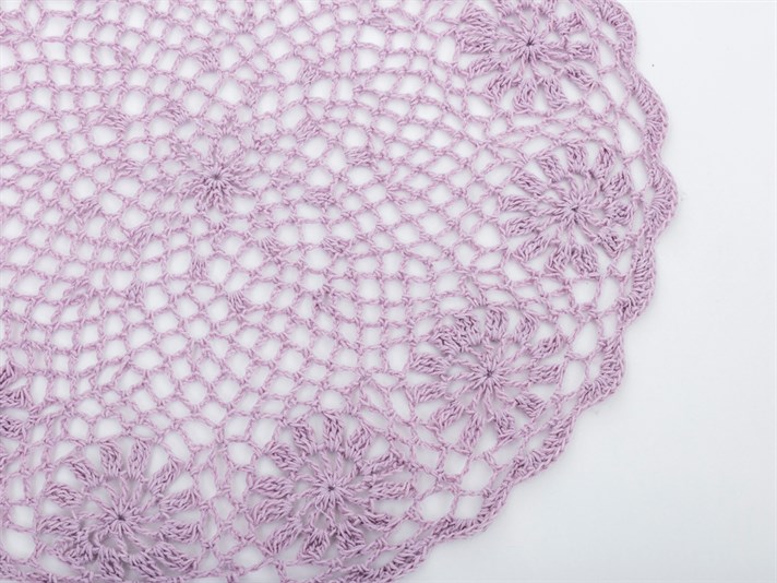 Lady Croșetat Rotund Placemat Masă 35 cm Culoarea Trandafirului Uscat.