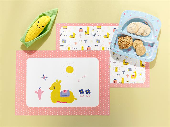 Lama Polipropilenă Cu 4 Piese Placemat Masă 42x29 cm Roz