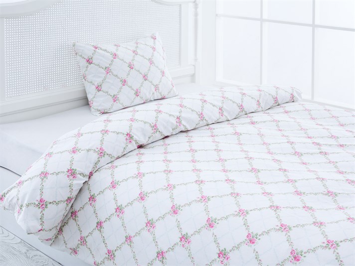 Lanț de trandafiri Cu Bumbac Single Lenjerie De Pat 160x220 cm Roz