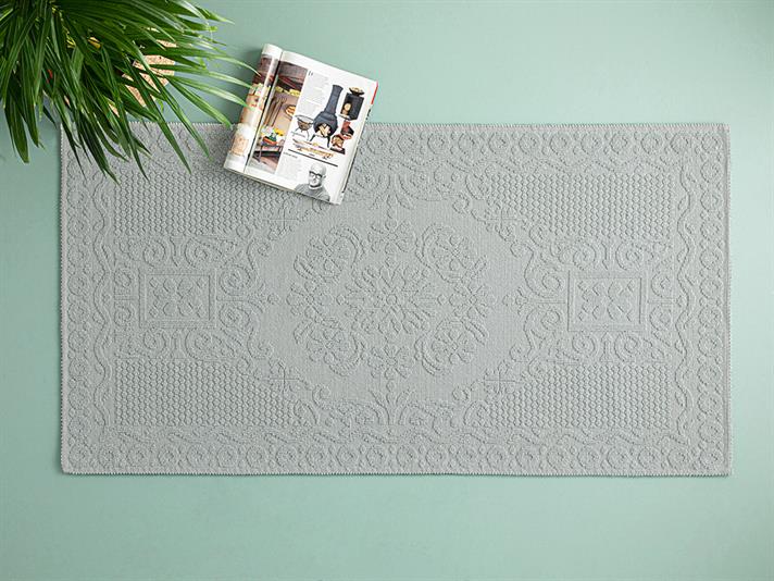 Larissa Covor, Împletitură Cu Aspect Luxos, 60*100 Cm, Albastru İnchis