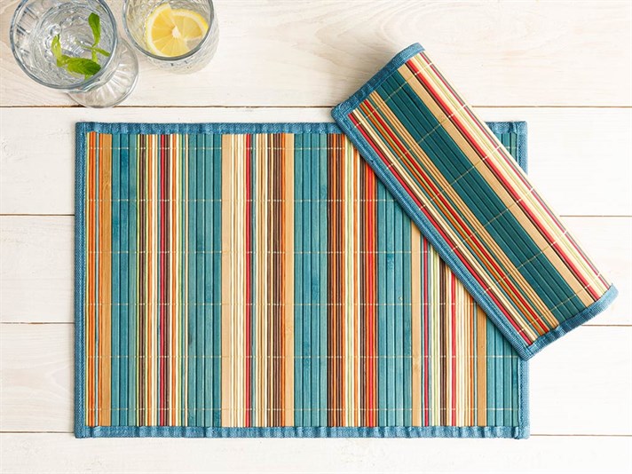 Larry Bamboo 2 pcs Table Mat 30x45 cm Light Blue