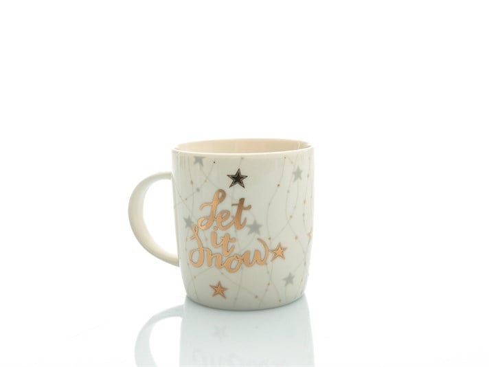 Let it Snow Bone China Cup 350 ml Gold