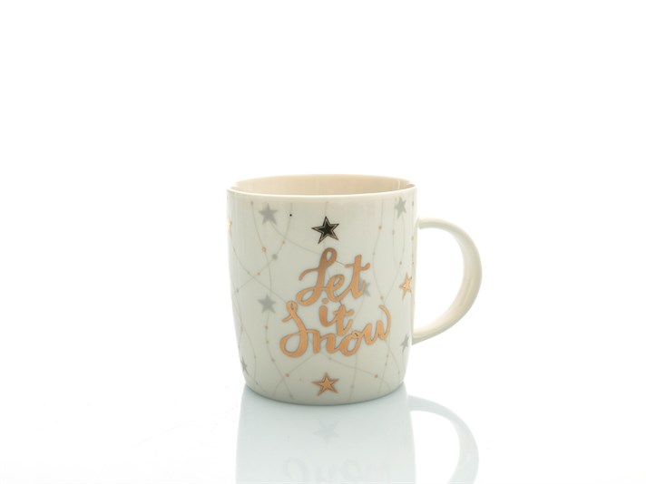 Let it Snow Bone China Cup 350 ml Gold