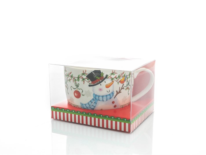 Let it Snow Bone China Soup Mug 650 ml Red