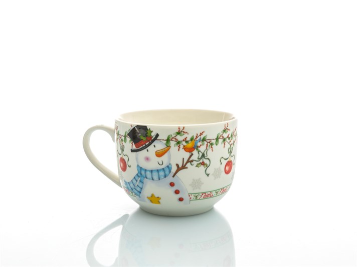 Let it Snow Bone China Soup Mug 650 ml Red