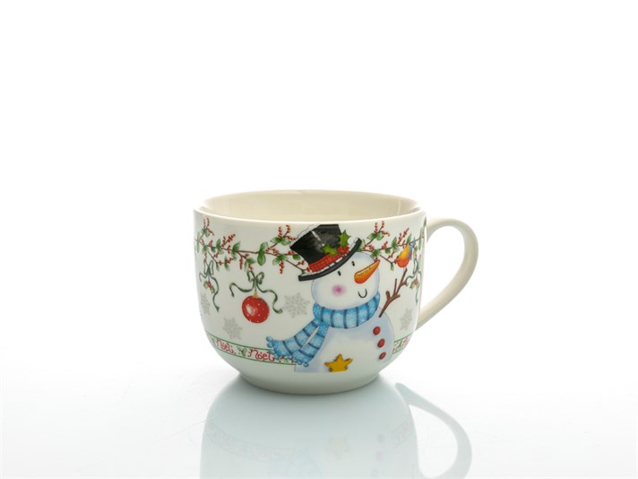 Let it Snow Bone China Soup Mug 650 ml Red