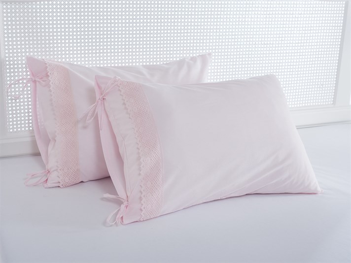 Lavina Cu Kopanaki Cu 2 Piese Față De Pernă 50x70 cm Roz