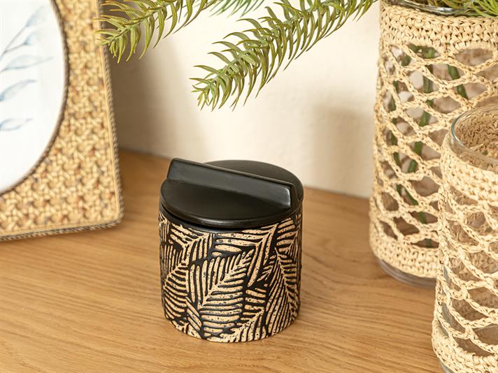 Lumânare parfumată, Leaf, 260 G, negru