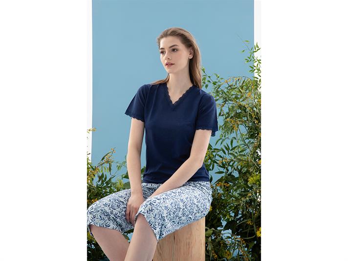 Leaf Set De Pijamale Damă, Viscoză, Xl, Natural - Burgundia