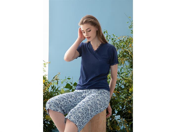 Leaf Set De Pijamale Damă, Viscoză, Xl, Natural - Burgundia