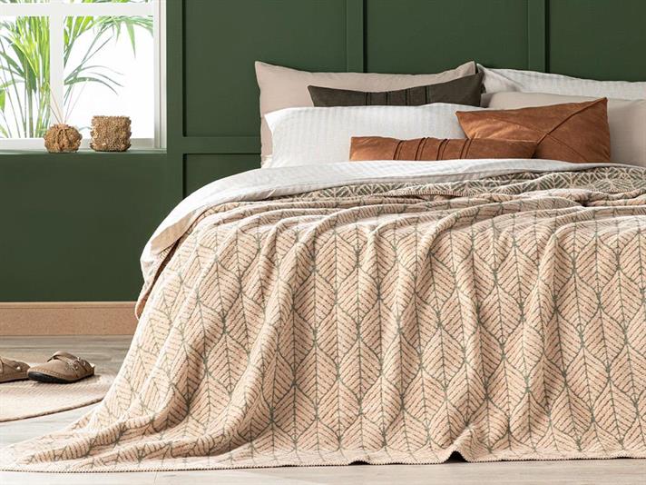 Leafnet Cu Bumbac Double Pătură 200x220 cm Verde