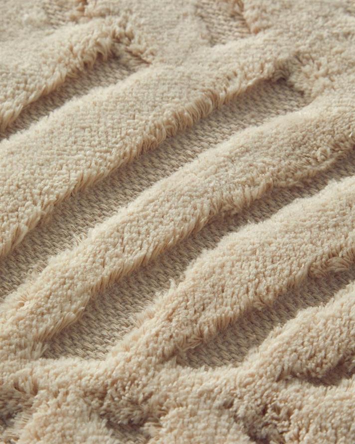 Leafy Joy Cu Bumbac Set Covorașe De Baie 60x90 + 40x60 cm Bej