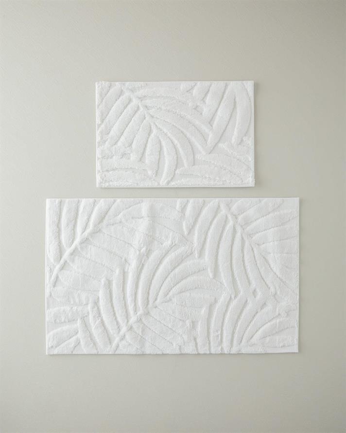 Leafy Joy Cu Bumbac Set Covorașe De Baie 60x90 + 40x60 cm Ecru