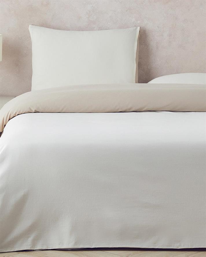 Lenjerie de pat completă, king size, Placid, bumbac, 240x220 cm/ 180x200 cm/ 50x70 cm, bej-crem