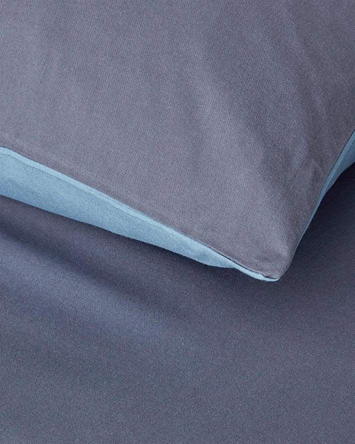 Lenjerie de pat completă, king size, Placid, bumbac, 240x220 cm/ 180x200 cm/ 50x70 cm, albastru-bleu