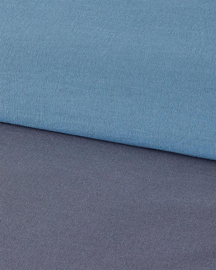 Lenjerie de pat completă, king size, Placid, bumbac, 240x220 cm/ 180x200 cm/ 50x70 cm, albastru-bleu