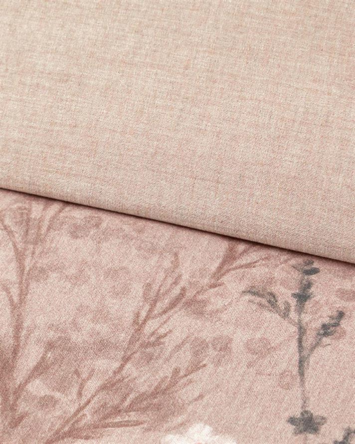 Lenjerie de pat completă, pentru două persoane, Sweet Spring, bumbac-viscoză, 200x220 cm/ 160x200 cm/ 50x70 cm, roz înch