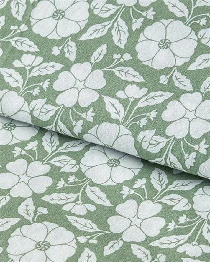 Lenjerie de pat completă, pentru o persoană, Parterre, bumbac-poliester, 160x220 cm/100x200 cm/50x70 cm, verde