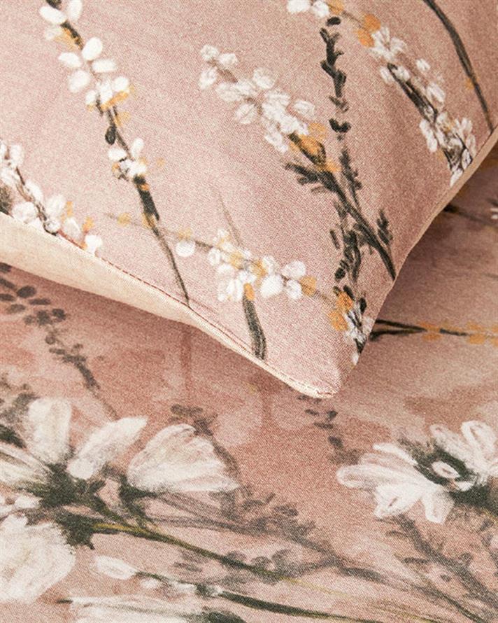 Lenjerie de pat completă pentru o persoană, Sweet Spring, bumbac-viscoză, 160x220 cm/100x200 cm/ 50x70 cm, roz închis