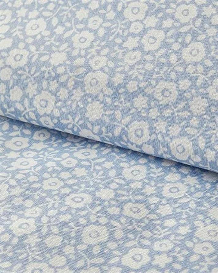 Lenjerie de pat completă, pentru o persoană, Liberty Blossom, bumbac-poliester, 160x220 cm/100x200 cm/50x70 cm, bleu