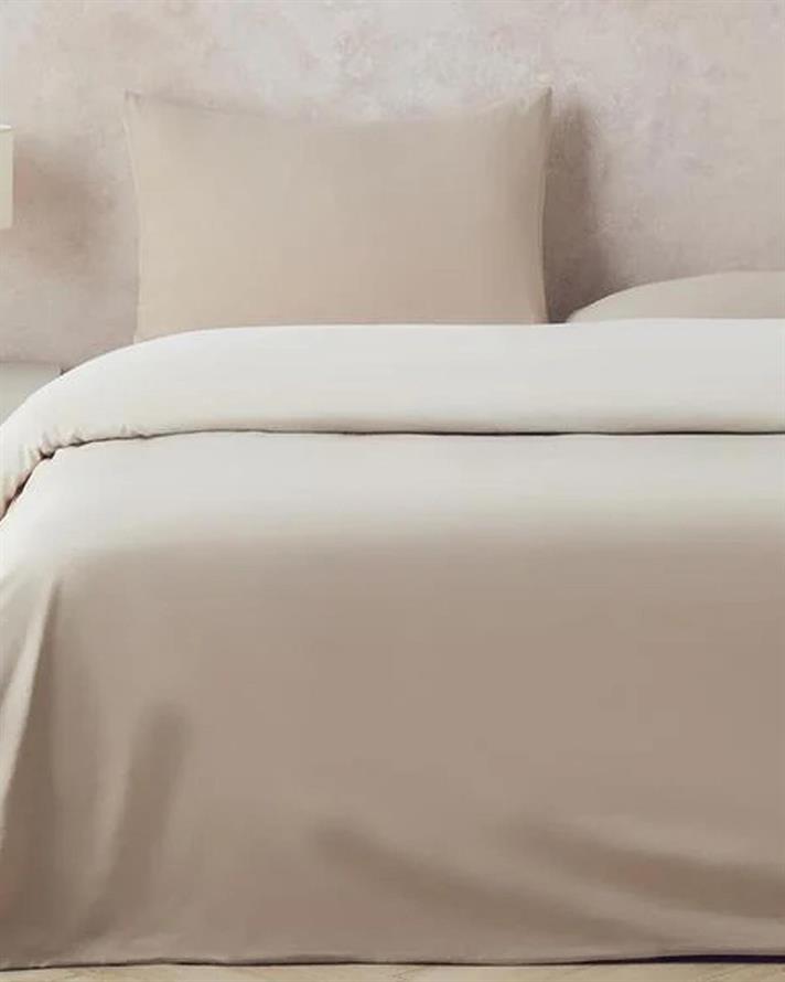 Lenjerie de pat completă, pentru o persoană, Placid, bumbac, 160x220 cm/100x200 cm/50x70 cm, bej-crem