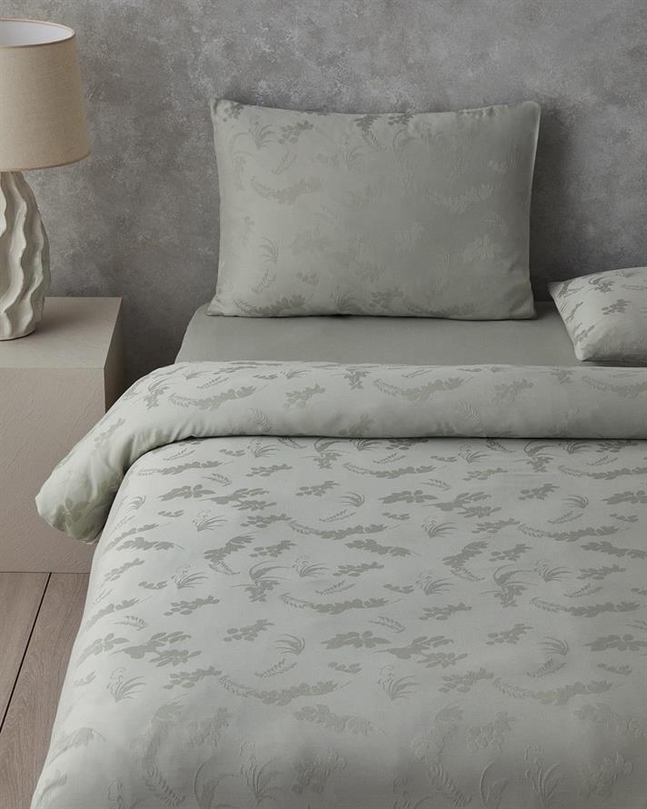 Lenjerie De Pat Completa King Size, Glare, Bumbac-Viscoza-Poliester, 240x220 Cm/180x200 Cm/50x70 Cm, Verde