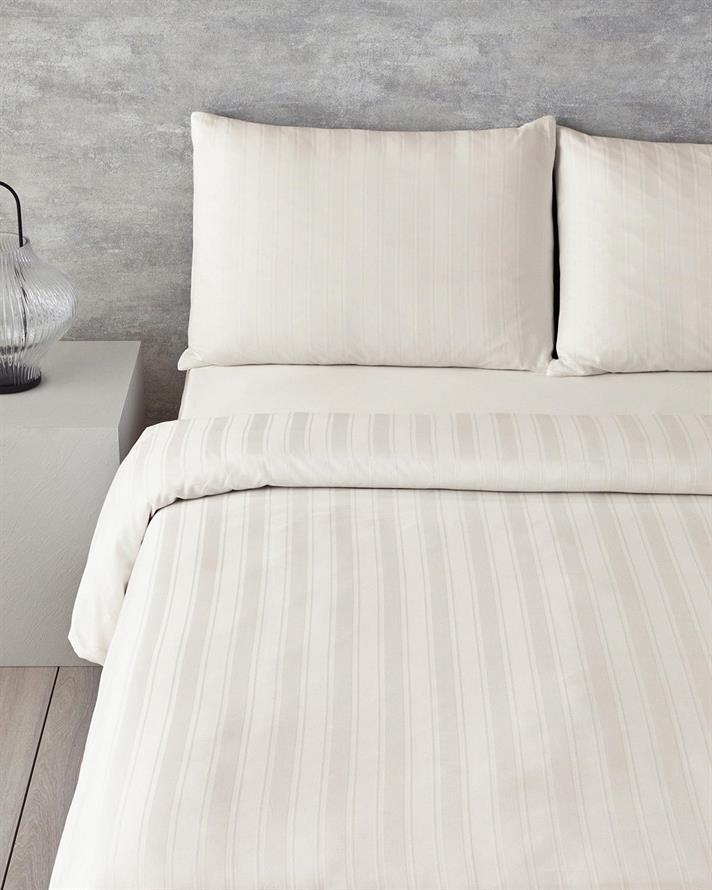 Lenjerie de pat completa King Size, Lior, bumbac, 240x220 cm/180x200 cm/50x70 cm, gri fildes